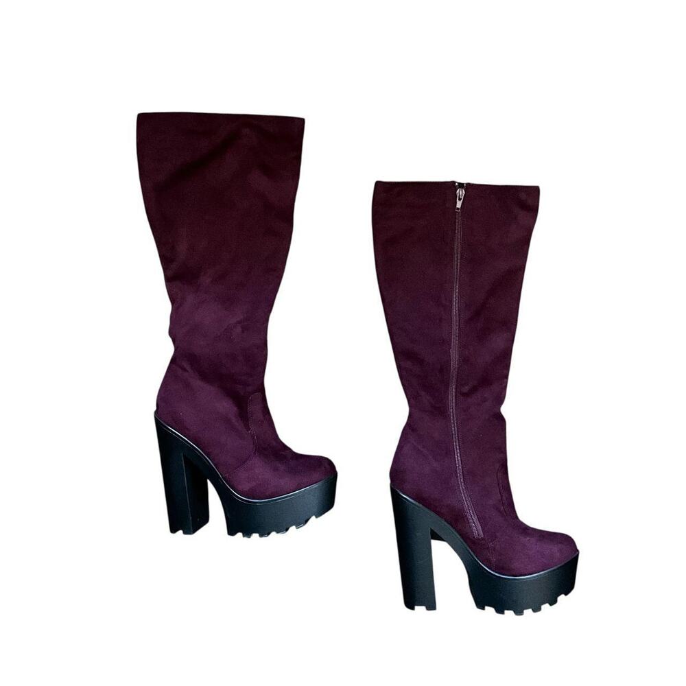 Speed Limit 98 Maroon Platform Boots: 90s, Y2K, Modern